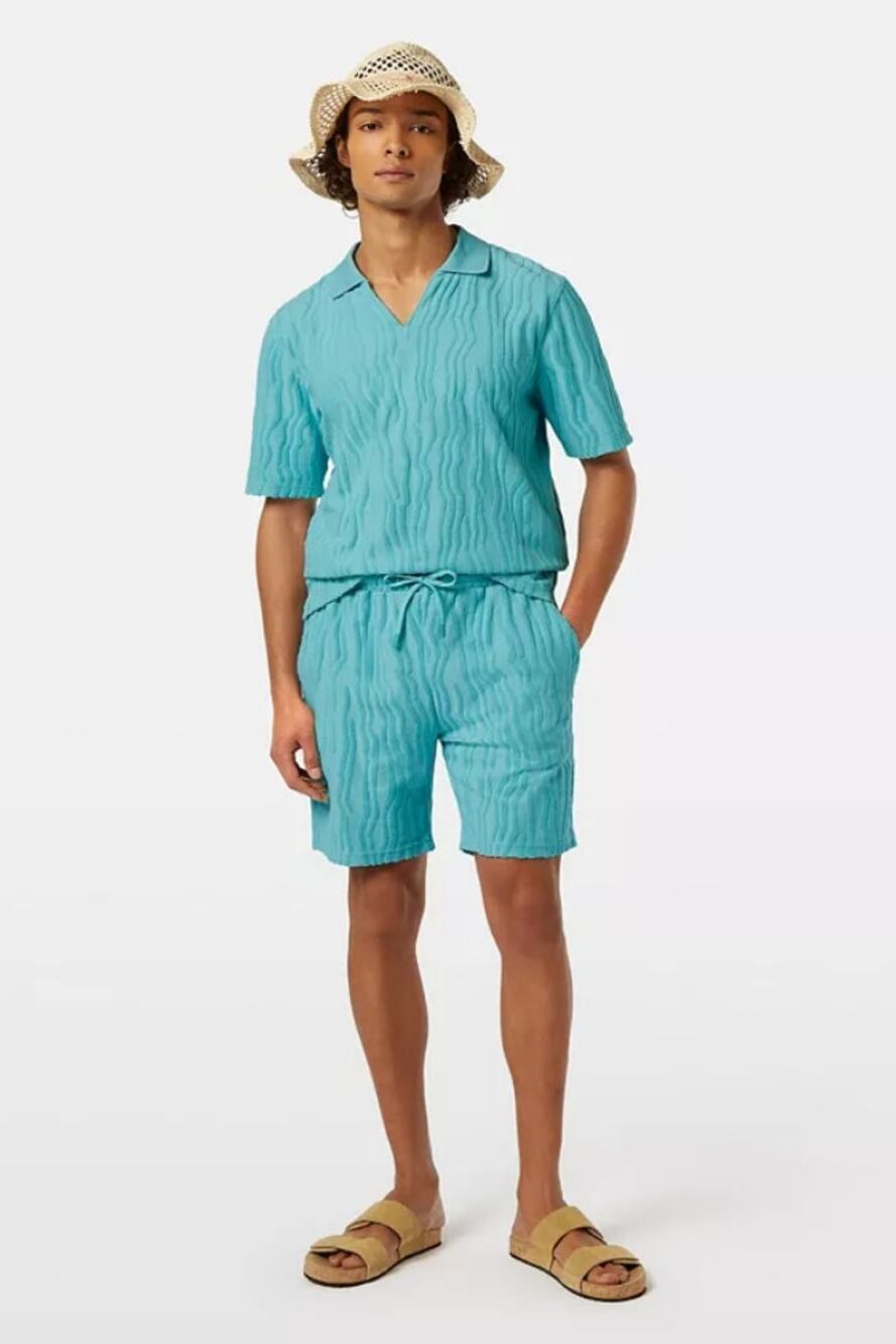 NWT Scotch & Soda Men's Terry Jacquard Shirt and Shorts Set Size Medium